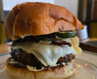 Main Street Meats signature dishes Local Beef Burger
Purple Hull Pea Hummus
Bear Creek (TN) 48 Day Dry Aged KC Strip